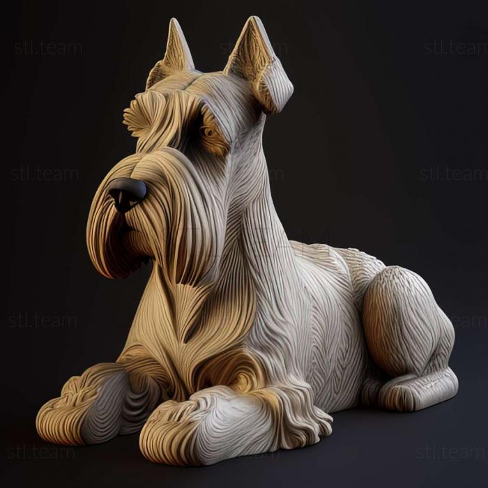 3D модель Ризеншнауцер собака (STL)